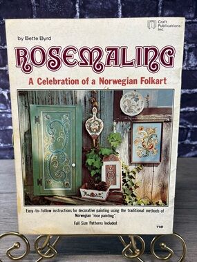 Rare 1976 ROSEMALING Decorative Norwegian Rose Painting Patterns By Betty Byrd